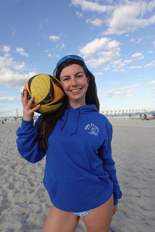 Blue Road To Open Hoodie