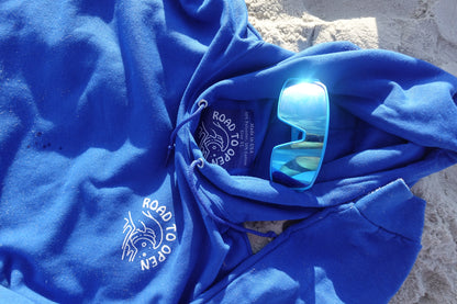 Blue Road To Open Hoodie